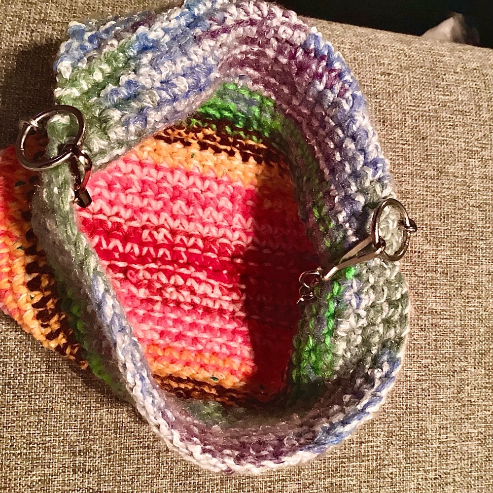 Adoreable Multi-Color Crochet Wristlet Front Button Closure - Picture 6 of 8